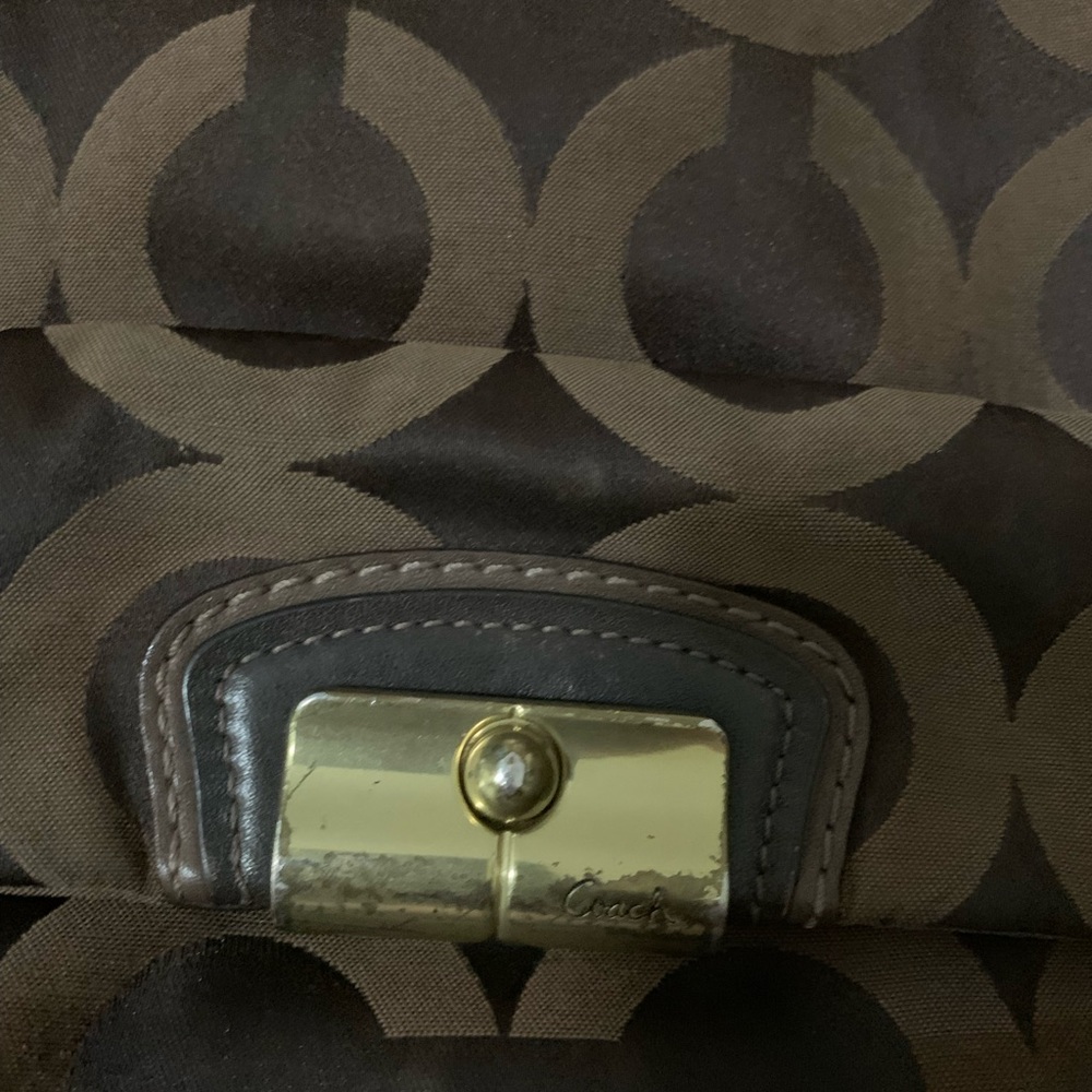 Coach Kristin Brown Op Art Sateen Hobo Bag #14753 - Picture 3 of 7